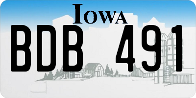 IA license plate BDB491