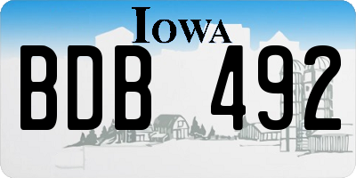 IA license plate BDB492