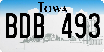 IA license plate BDB493