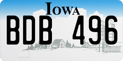 IA license plate BDB496