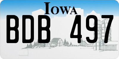 IA license plate BDB497