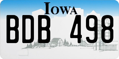 IA license plate BDB498