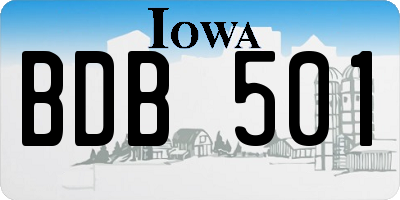 IA license plate BDB501