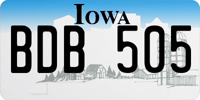 IA license plate BDB505