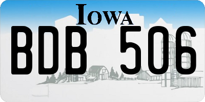 IA license plate BDB506
