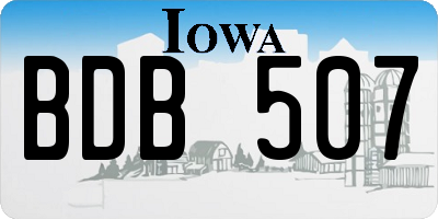 IA license plate BDB507