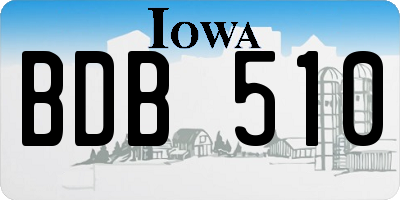 IA license plate BDB510