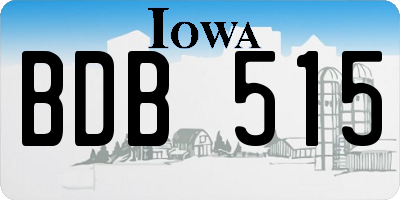 IA license plate BDB515