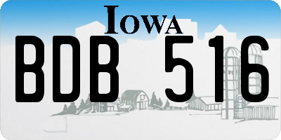 IA license plate BDB516