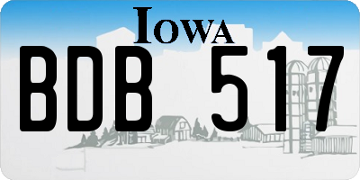 IA license plate BDB517