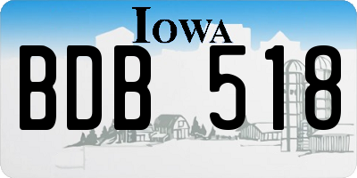 IA license plate BDB518