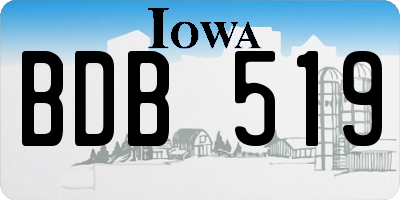 IA license plate BDB519