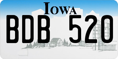 IA license plate BDB520