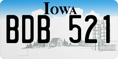IA license plate BDB521