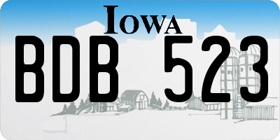 IA license plate BDB523