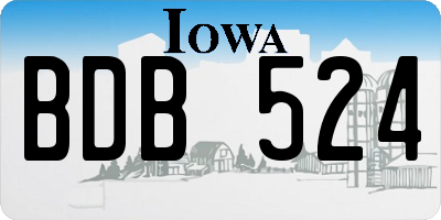IA license plate BDB524