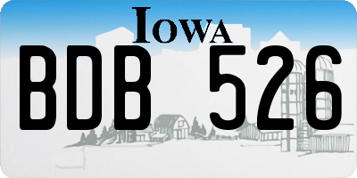IA license plate BDB526