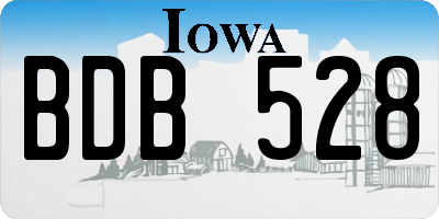 IA license plate BDB528