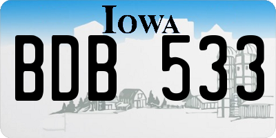 IA license plate BDB533
