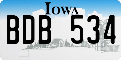 IA license plate BDB534