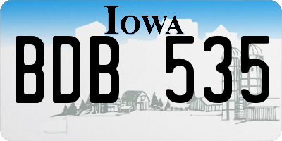 IA license plate BDB535