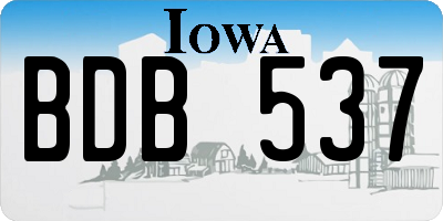 IA license plate BDB537