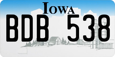 IA license plate BDB538