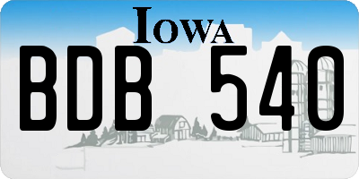 IA license plate BDB540