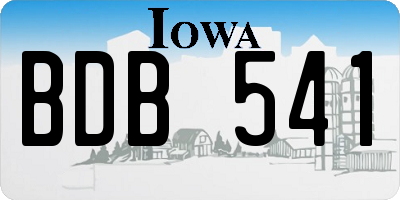 IA license plate BDB541