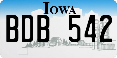 IA license plate BDB542