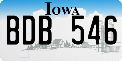 IA license plate BDB546