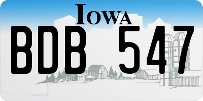 IA license plate BDB547