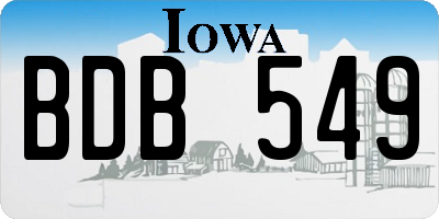 IA license plate BDB549