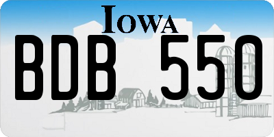 IA license plate BDB550