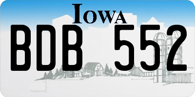 IA license plate BDB552