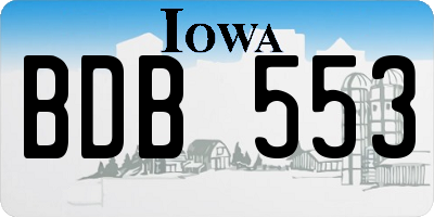 IA license plate BDB553