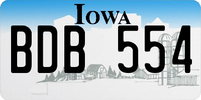 IA license plate BDB554