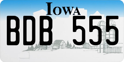 IA license plate BDB555
