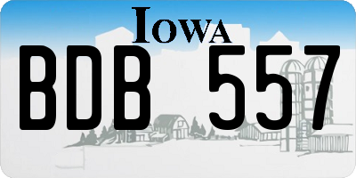 IA license plate BDB557