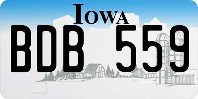 IA license plate BDB559