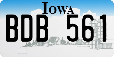 IA license plate BDB561