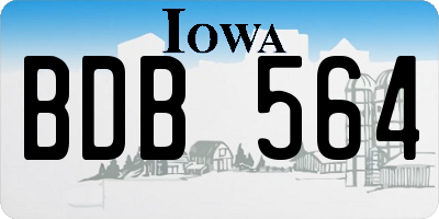 IA license plate BDB564