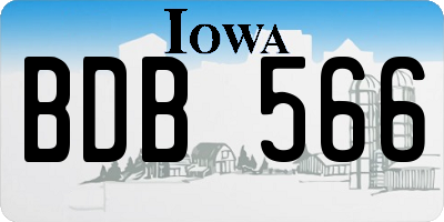 IA license plate BDB566