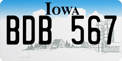 IA license plate BDB567