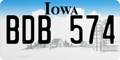 IA license plate BDB574