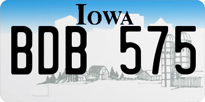 IA license plate BDB575