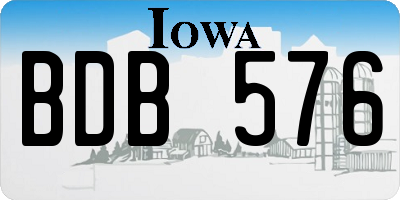 IA license plate BDB576