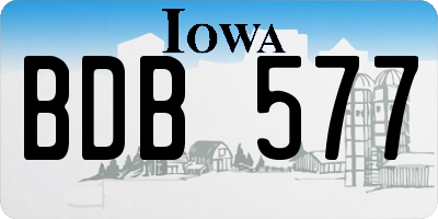 IA license plate BDB577