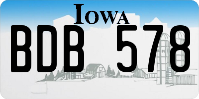 IA license plate BDB578