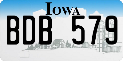 IA license plate BDB579